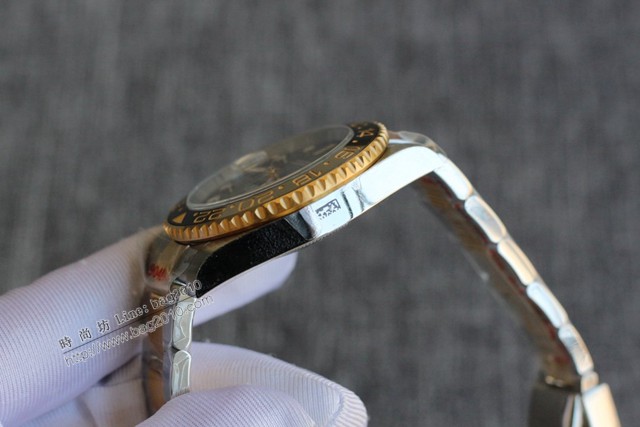 勞力士複刻手錶 Rolex格林尼治ll:黑咖雙色全玫金款男士腕表  gjs1924